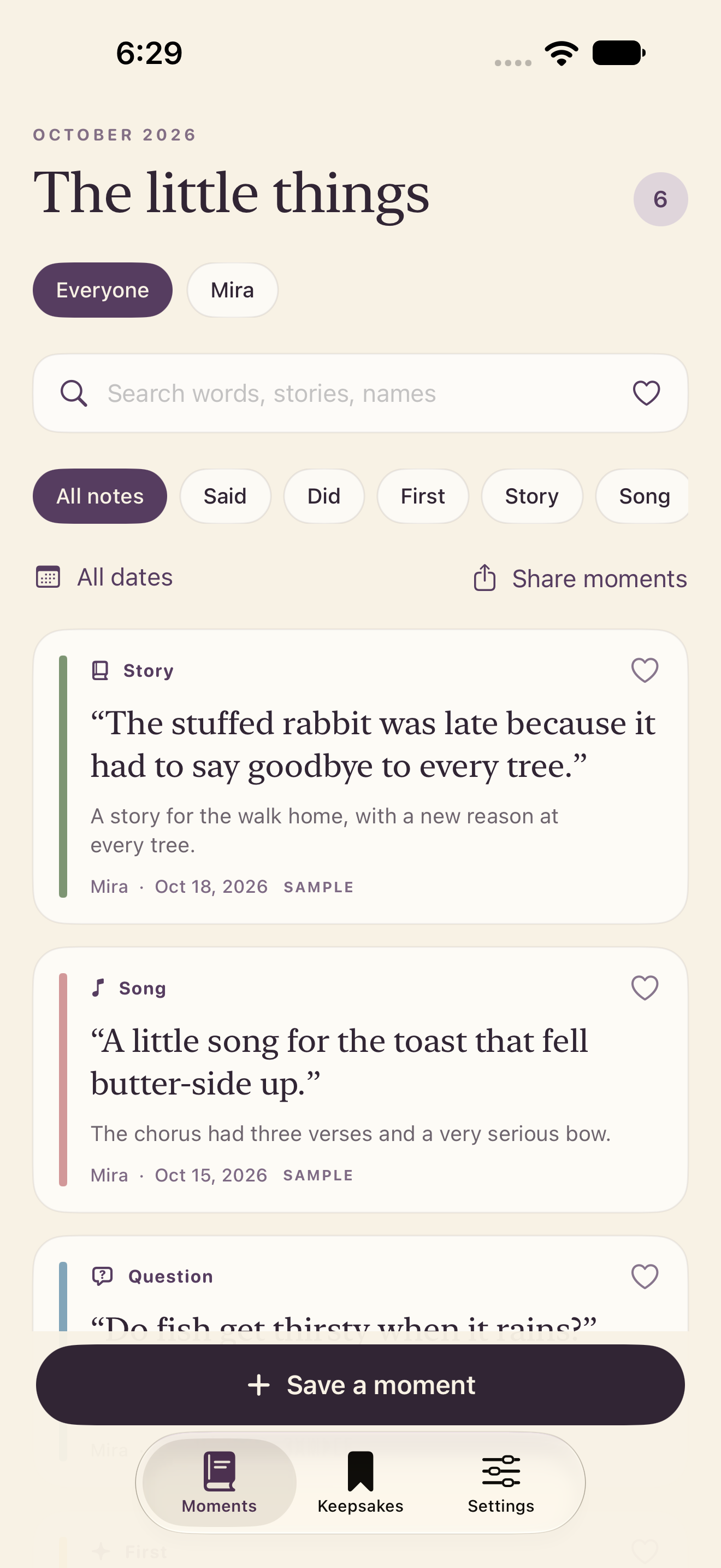 Patterbook archive showing clearly marked sample moments and category filters.